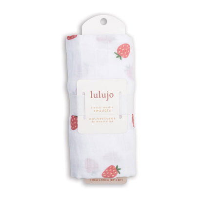 Strawberries Muslin Cotton Swaddle Blanket