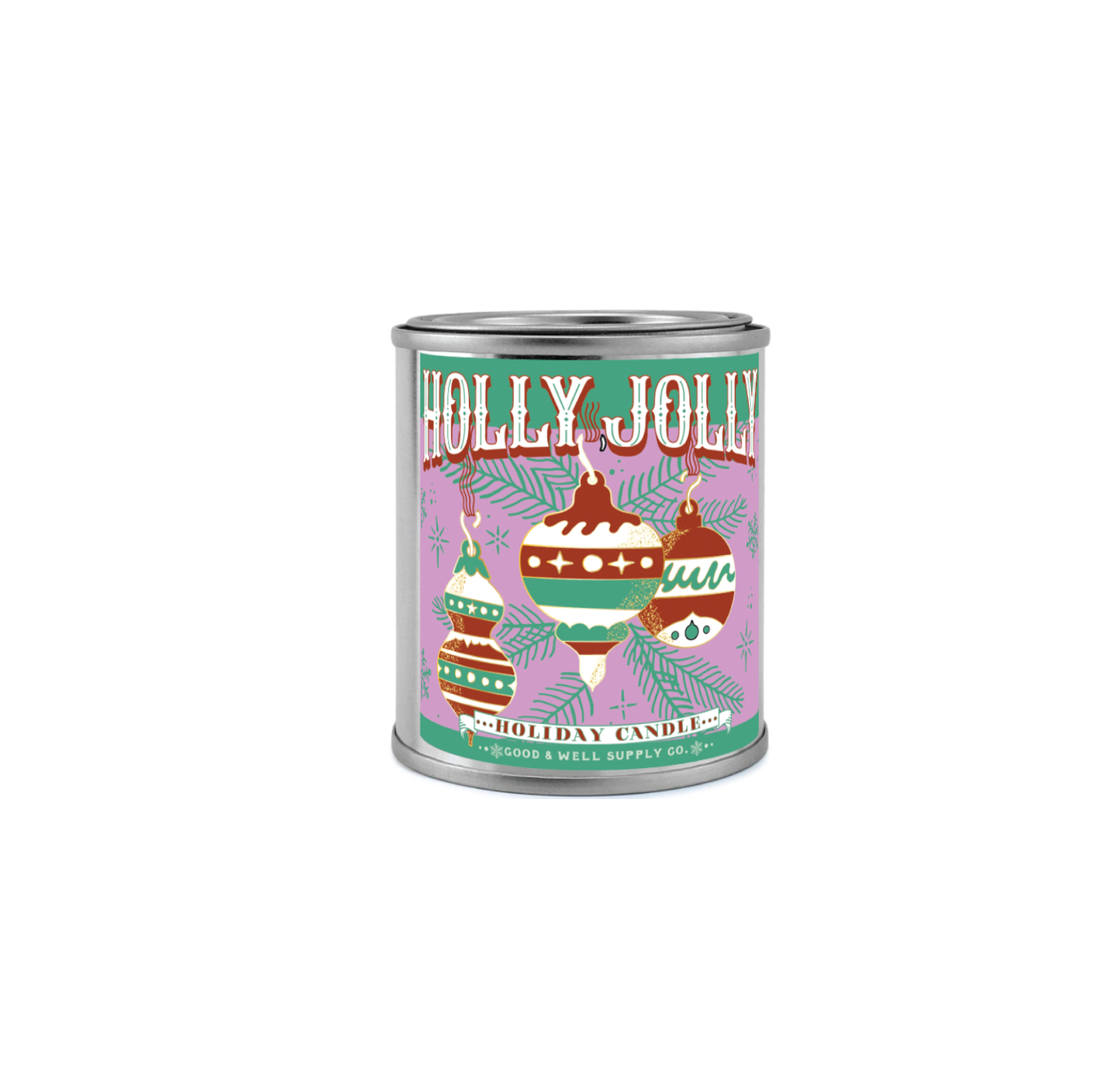 Holly Jolly Holiday Soy Candle: 1/2 Pint