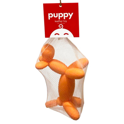 Balloon Puppy Teether + Toothbrush | Orange