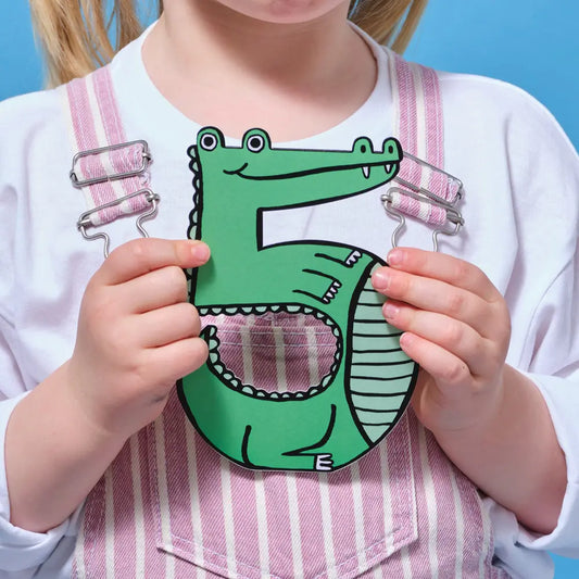 'croc 5th Birthday' Kid's Birthday Number Card