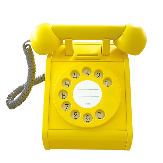 Yellow Retro Wooden Telephone